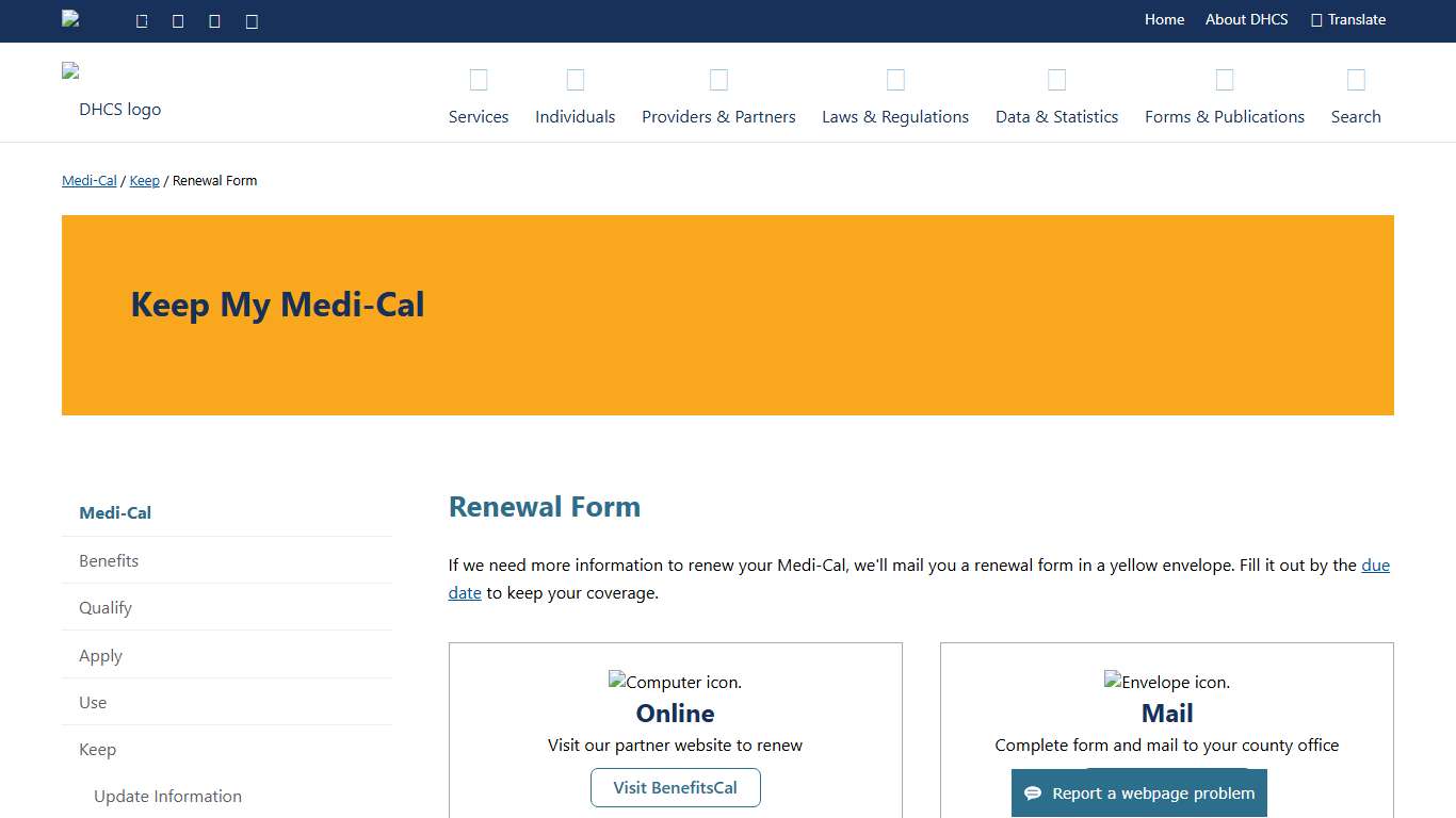 Renewal Form Medi-Cal